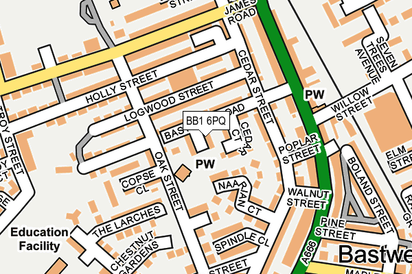 BB1 6PQ map - OS OpenMap – Local (Ordnance Survey)