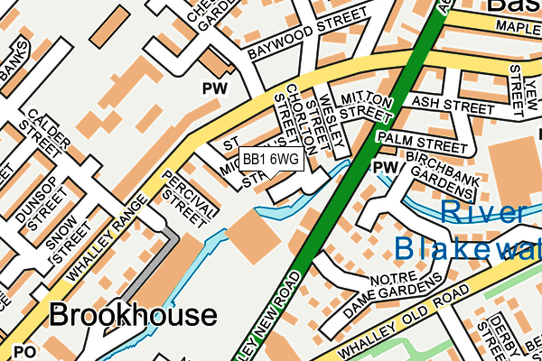 BB1 6WG map - OS OpenMap – Local (Ordnance Survey)