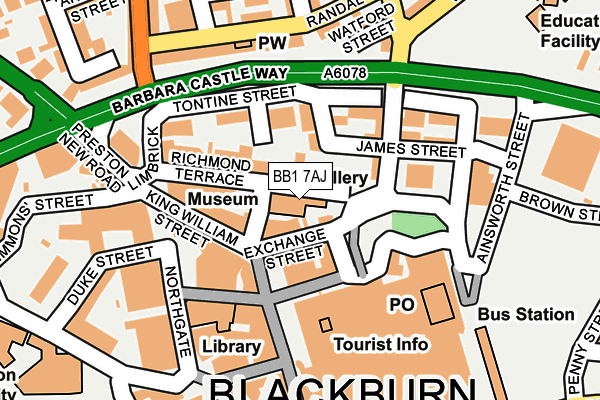 BB1 7AJ map - OS OpenMap – Local (Ordnance Survey)