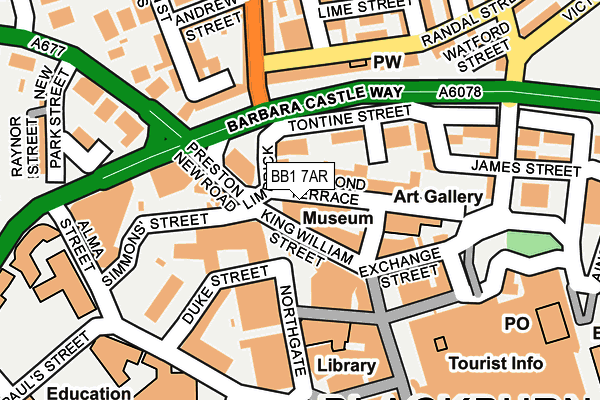 BB1 7AR map - OS OpenMap – Local (Ordnance Survey)