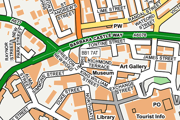 BB1 7AT map - OS OpenMap – Local (Ordnance Survey)