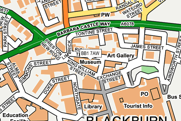 BB1 7AW map - OS OpenMap – Local (Ordnance Survey)