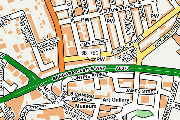BB1 7EG map - OS OpenMap – Local (Ordnance Survey)