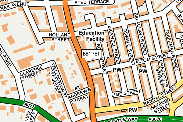 BB1 7ET map - OS OpenMap – Local (Ordnance Survey)