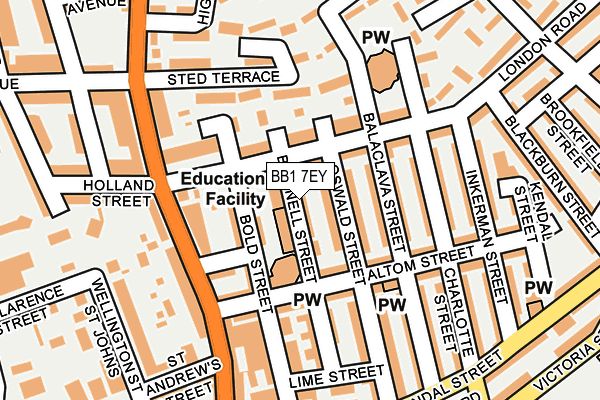 BB1 7EY map - OS OpenMap – Local (Ordnance Survey)