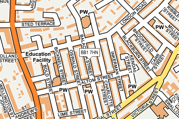 BB1 7HN map - OS OpenMap – Local (Ordnance Survey)