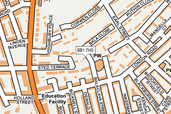 BB1 7HS map - OS OpenMap – Local (Ordnance Survey)