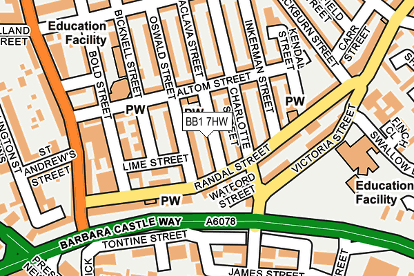 BB1 7HW map - OS OpenMap – Local (Ordnance Survey)