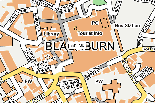 BB1 7JD map - OS OpenMap – Local (Ordnance Survey)