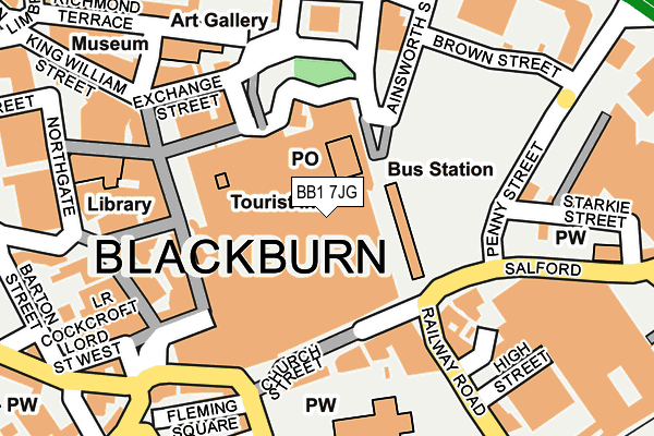 BB1 7JG map - OS OpenMap – Local (Ordnance Survey)