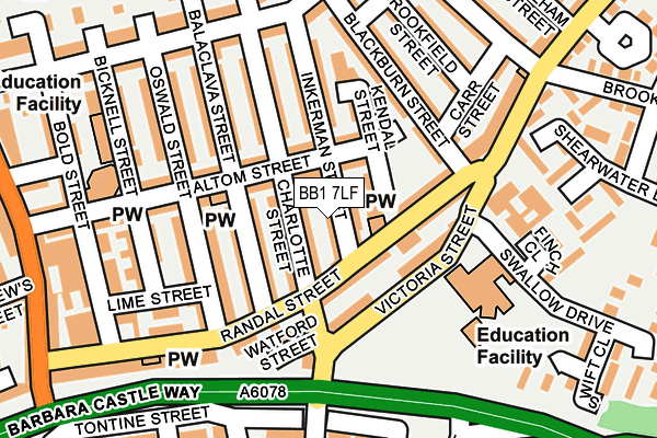 BB1 7LF map - OS OpenMap – Local (Ordnance Survey)