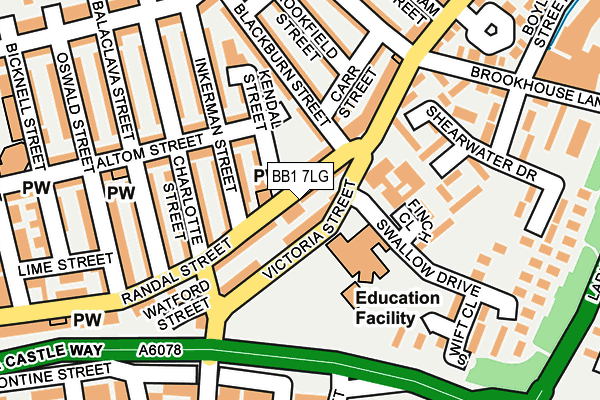 Map of BROOKHOUSE DEVELOPMENT GROUP (BLACKBURN) CIC at local scale