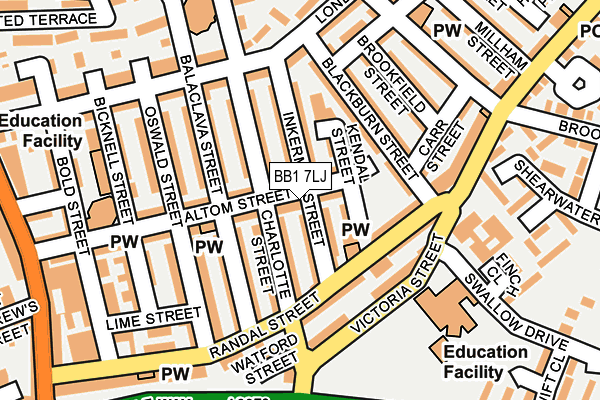 BB1 7LJ map - OS OpenMap – Local (Ordnance Survey)