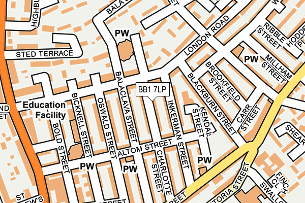 BB1 7LP map - OS OpenMap – Local (Ordnance Survey)