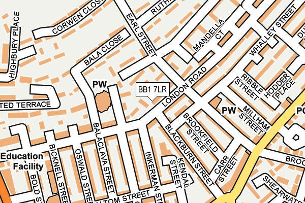 BB1 7LR map - OS OpenMap – Local (Ordnance Survey)