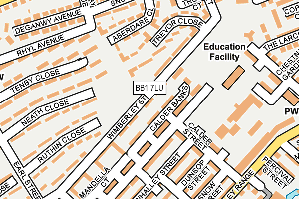 BB1 7LU map - OS OpenMap – Local (Ordnance Survey)