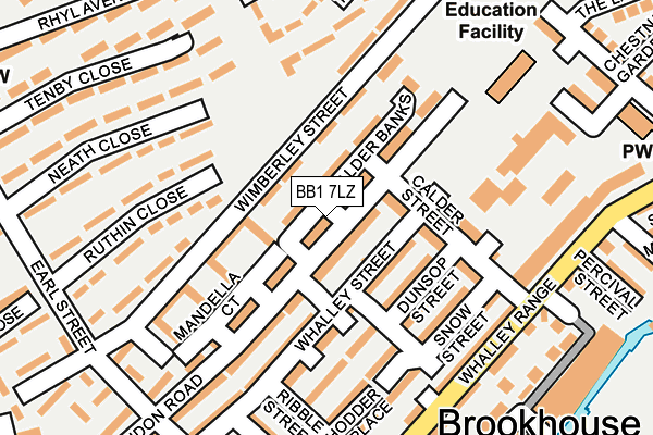 BB1 7LZ map - OS OpenMap – Local (Ordnance Survey)