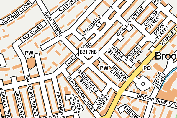 BB1 7NB map - OS OpenMap – Local (Ordnance Survey)