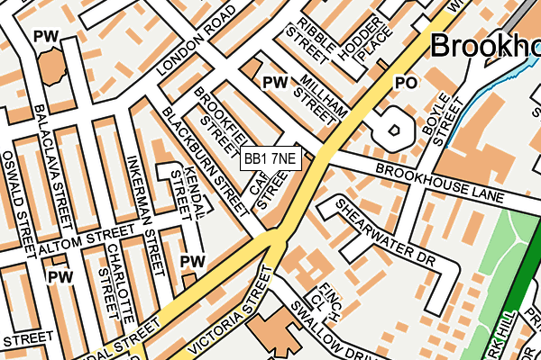 BB1 7NE map - OS OpenMap – Local (Ordnance Survey)