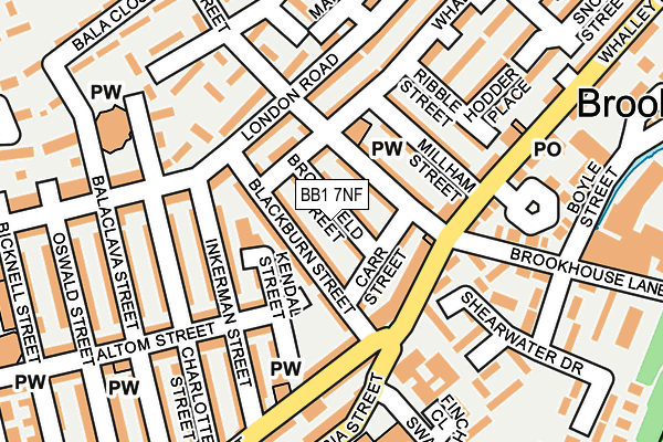 BB1 7NF map - OS OpenMap – Local (Ordnance Survey)