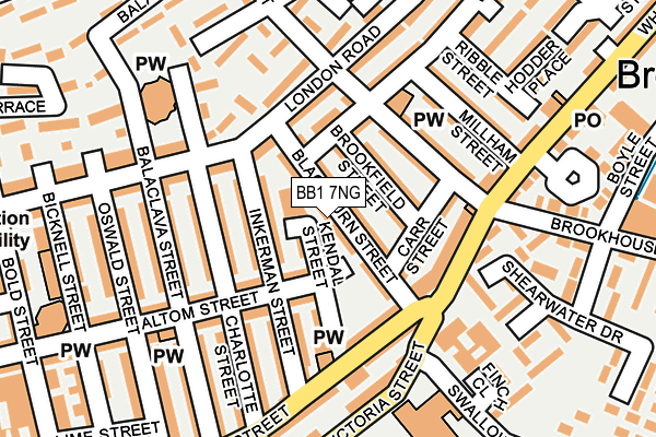 BB1 7NG map - OS OpenMap – Local (Ordnance Survey)