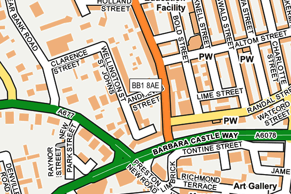 BB1 8AE map - OS OpenMap – Local (Ordnance Survey)