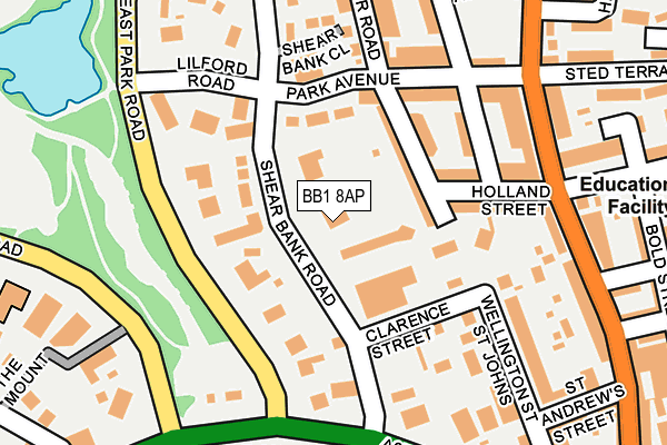 BB1 8AP map - OS OpenMap – Local (Ordnance Survey)