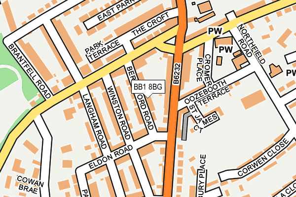 BB1 8BG map - OS OpenMap – Local (Ordnance Survey)