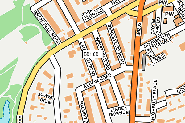 BB1 8BH map - OS OpenMap – Local (Ordnance Survey)