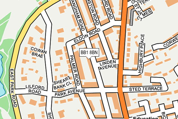 BB1 8BN map - OS OpenMap – Local (Ordnance Survey)