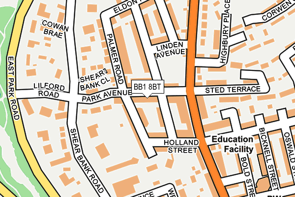 BB1 8BT map - OS OpenMap – Local (Ordnance Survey)