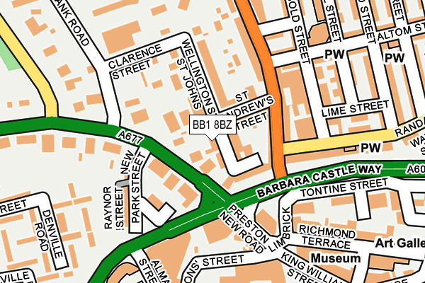BB1 8BZ map - OS OpenMap – Local (Ordnance Survey)
