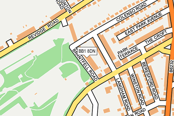 BB1 8DN map - OS OpenMap – Local (Ordnance Survey)