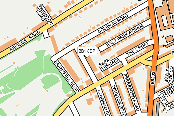BB1 8DP map - OS OpenMap – Local (Ordnance Survey)