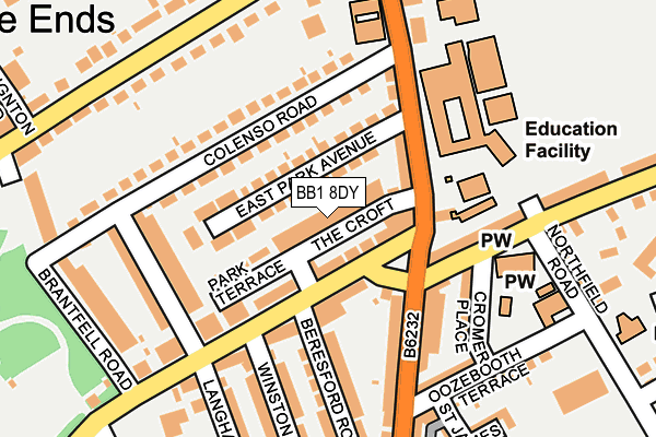 BB1 8DY map - OS OpenMap – Local (Ordnance Survey)