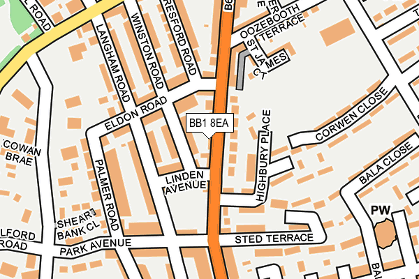 BB1 8EA map - OS OpenMap – Local (Ordnance Survey)