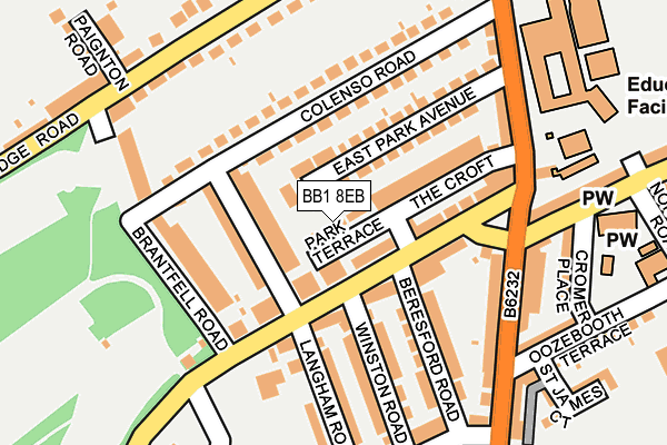 BB1 8EB map - OS OpenMap – Local (Ordnance Survey)