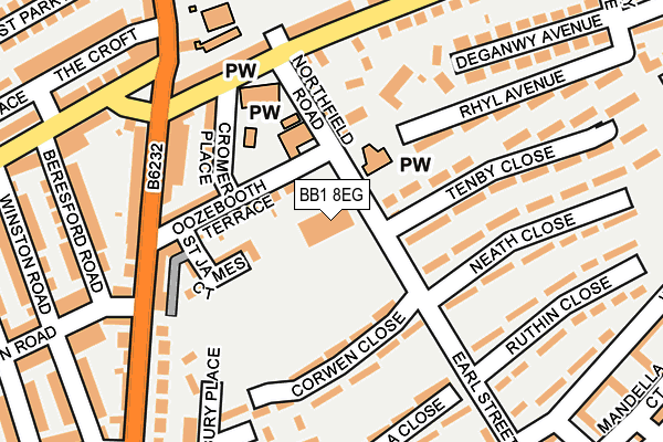 BB1 8EG map - OS OpenMap – Local (Ordnance Survey)