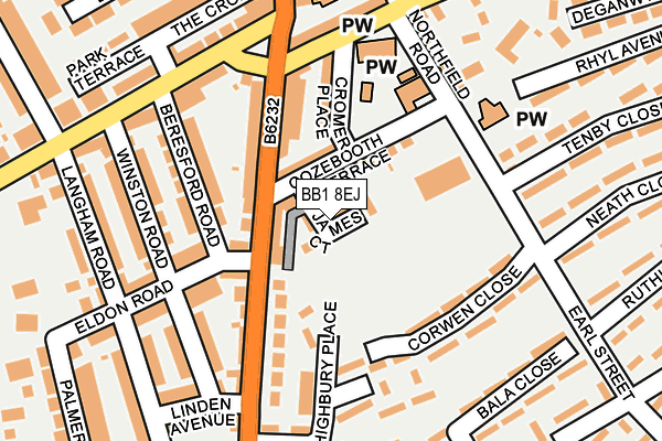 BB1 8EJ map - OS OpenMap – Local (Ordnance Survey)