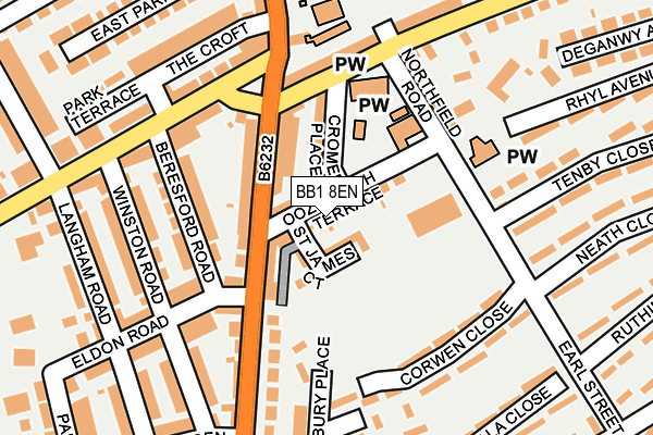 BB1 8EN map - OS OpenMap – Local (Ordnance Survey)