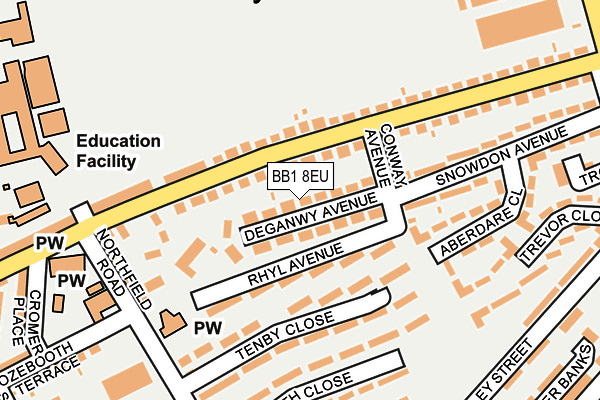 BB1 8EU map - OS OpenMap – Local (Ordnance Survey)