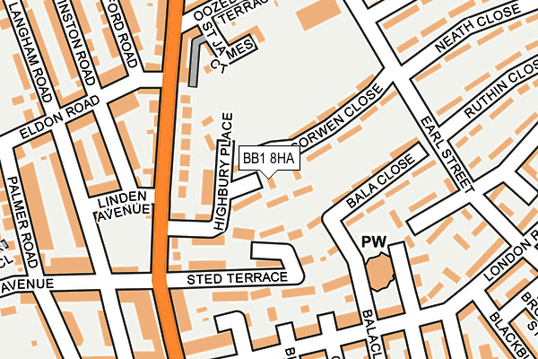 BB1 8HA map - OS OpenMap – Local (Ordnance Survey)