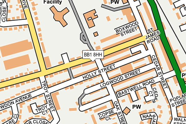 BB1 8HH map - OS OpenMap – Local (Ordnance Survey)