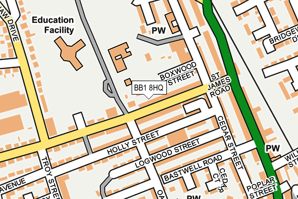 BB1 8HQ map - OS OpenMap – Local (Ordnance Survey)