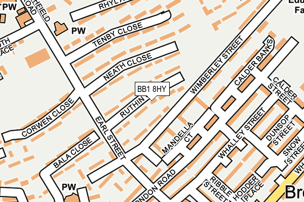 BB1 8HY map - OS OpenMap – Local (Ordnance Survey)