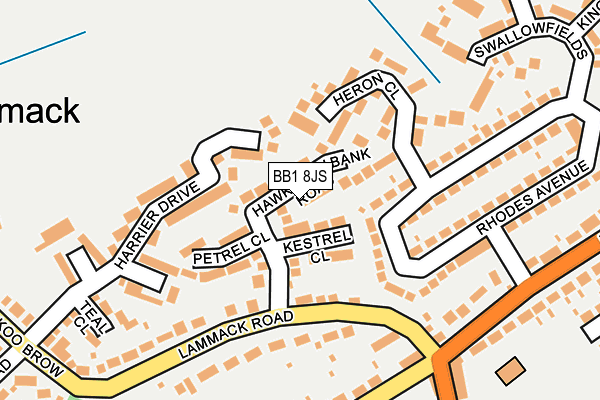 BB1 8JS map - OS OpenMap – Local (Ordnance Survey)