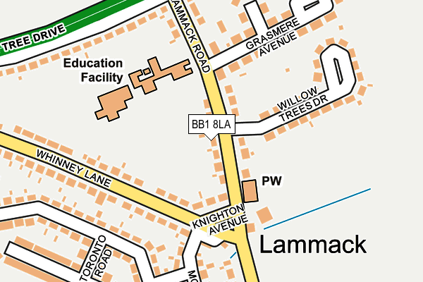 BB1 8LA map - OS OpenMap – Local (Ordnance Survey)