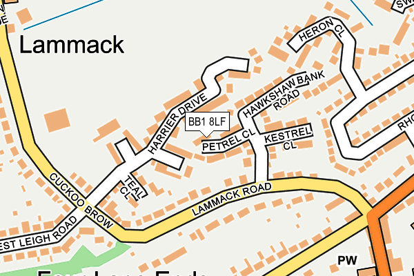 BB1 8LF map - OS OpenMap – Local (Ordnance Survey)