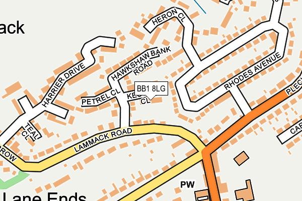 BB1 8LG map - OS OpenMap – Local (Ordnance Survey)