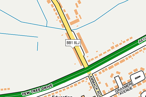 BB1 8LJ map - OS OpenMap – Local (Ordnance Survey)